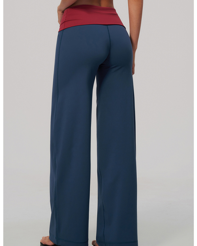 OEM Logo Printed Loose Running Sporty Yoga Long Colorblock Pants S-XL