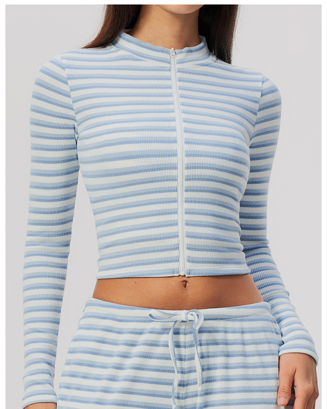 OEM Logo Printed Stripe Yoga Jacket S-XL