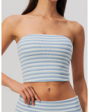 OEM Logo Printed Stripe Yoga Strapless Vest S-XL