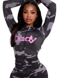 Wholesale Womem Long Sleeve Printed Autumn Jumpsuit S-L