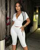 Deep V-neck Wholesale Summer Two Piece Set S-XL