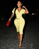 Deep V-neck Wholesale Summer Two Piece Set S-XL