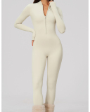 OEM Logo Printed Long Sleeve Winter Women Yoga Jumpsuit S-XL