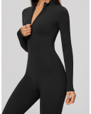 OEM Logo Printed Long Sleeve Winter Women Yoga Jumpsuit S-XL