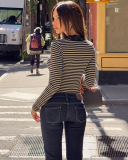 Long Sleeve Lace Neck Shirt S-L