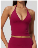 OEM Logo Printed V-neck Slim New Yoga Vest S-XL