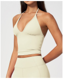 OEM Logo Printed V-neck Slim New Yoga Vest S-XL