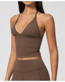 OEM Logo Printed V-neck Slim New Yoga Vest S-XL