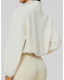 OEM Logo Winter Long Sleeve Warm Short Yoga Jacket S-XL