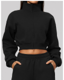 OEM Logo Winter Long Sleeve Short Sport Yoga Jacket S-XL