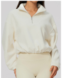 OEM Logo Winter Long Sleeve Warm Short Yoga Jacket S-XL