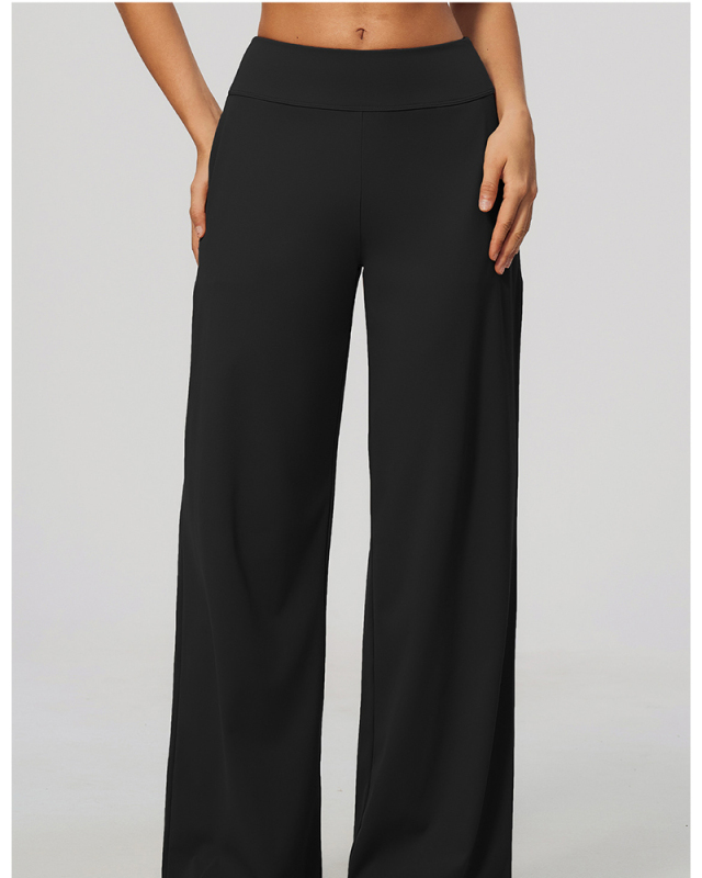OEM Logo Printed Low Waist Wide Leg Women Sporty Yoga Pants S-XL