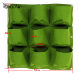 50*50cm 9 Pockets Vertical Grow Bags with Round Bottom Garden Planter Wall-mounted Planting Flowers Planting Bags