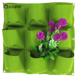 50*50cm 9 Pockets Vertical Grow Bags with Round Bottom Garden Planter Wall-mounted Planting Flowers Planting Bags