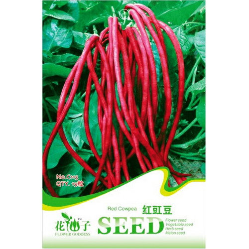 Heirloom Red Long Cowpea Vegetable Hybrid Seeds, Original Pack, 15 Seeds / Pack, Non-gmo Edible Fresh Vegetables