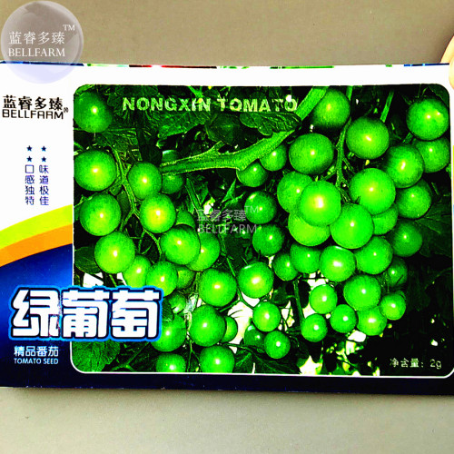 BELLFARM Tomato 'green grape' Sweet Fruit Seeds, 200 seds, original pack, indeterminate juicy home garden tomato