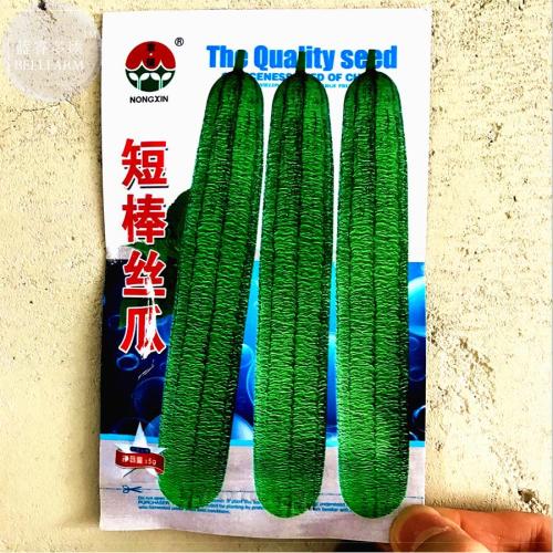 BELLFARM 15+ Short Loofah Organic Seeds, Original Pack, green towel gourd luffa BD038H