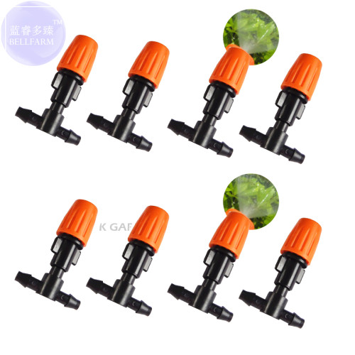 BELLFARM 50 pcs Atomizer Spraying Nozzle with 3-connectors for 4/7mm PVC Water Hose BD113H