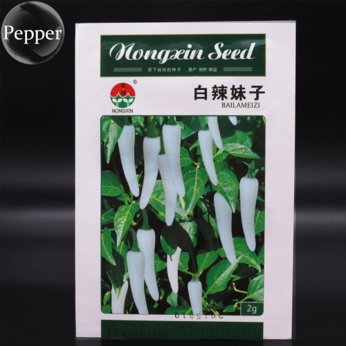 1 Original Pack, 300 seeds / pack, White Hot Chili Pepper