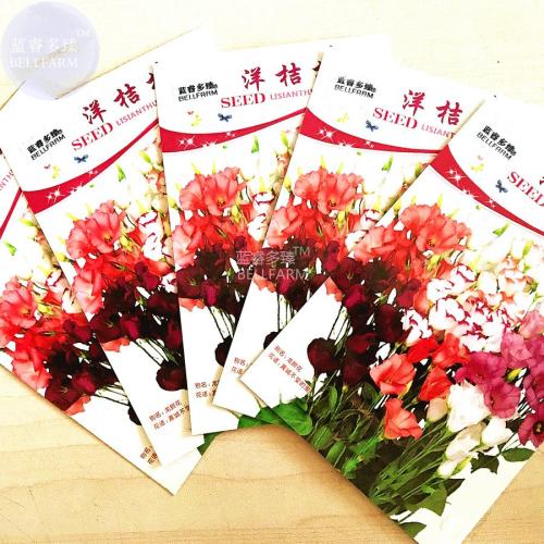 BELLFARM Lisianthus (Eustoma russellianum) Mixed Perennial Flower Seeds, 5 packs, 50 seeds/pack, beauty home garden cut flower