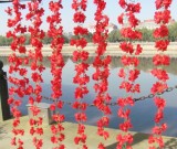 2.2m / 7.2ft Artificial Flowers Vine Red Pink Yellow Purple Rose Red Simulation Flower Rattan for Wedding Festival Home Decorate