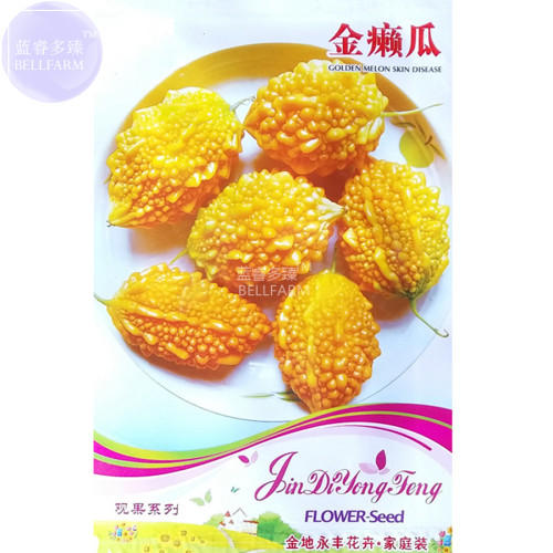 BELLFARM Jamaican Cerasee Gold Bitter Melon Seeds, 6 Seeds, Original pack, tasty sweet fresh momordica charantia herbs E4301