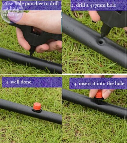 30pcs 360-degree Adjustable Sprinkler Garden Irrigation Misting Micro Flow Dripper Drip Head 1/4'' Hose 4/7mm Nozzle 1A 021