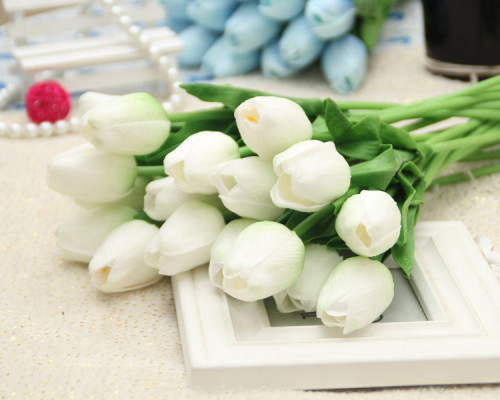 BELLFARM 10 pcs PU Tulip Decorative Flowers False Blossom Artificial Flowers the Simulation Flowers Design Wedding Decor AF001G