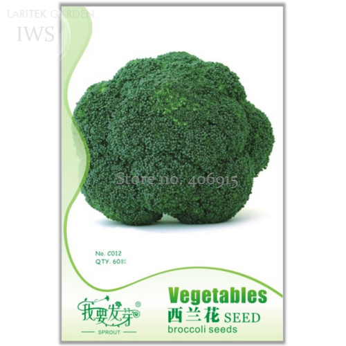 Natural Organic Broccoli Vegetable Seeds, Original Pack, 60 seeds, good taste healthy green vegetables IWSC012S
