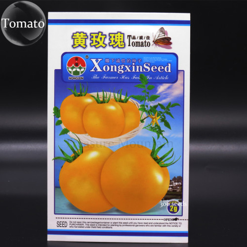 Rare Yellow Rose Tomato Middle-sized Fruit Seeds, Original Pack, 300 Seeds, Tasty Sweet Juicy Slippy Skin Fruit