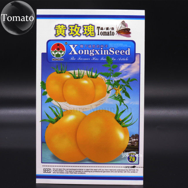 Rare Yellow Rose Tomato Middle-sized Fruit Seeds, Original Pack, 300 Seeds, Tasty Sweet Juicy Slippy Skin Fruit
