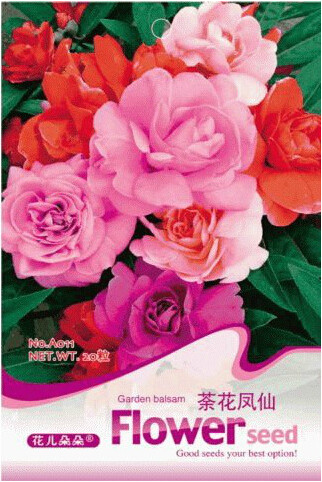 1 Original Pack, 20 seeds / pack, Mix Garden Balsam Impatiens Balsamina Flowers Seeds #A011