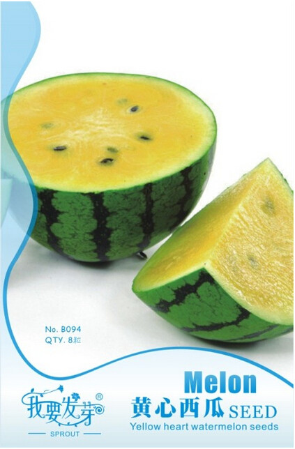 Small Yellow Watermelon Sweet Fruit Seeds, Original Pack, 8 Seeds / Pack, Edible Heirloom Melon E3293