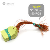 50PCS 35x50mm Hang Plant Markers Labels Strip Line Hanging Tags Flexible PVC Plastic Seedling Garden Flowers Plate Garden Tools