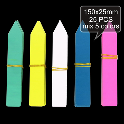 25PCS 150x25mm Bonsai Plants Flowers Plastic Markers Gardening Labels Herbs Garden Tags Stake on Soil PVC Paint Stick