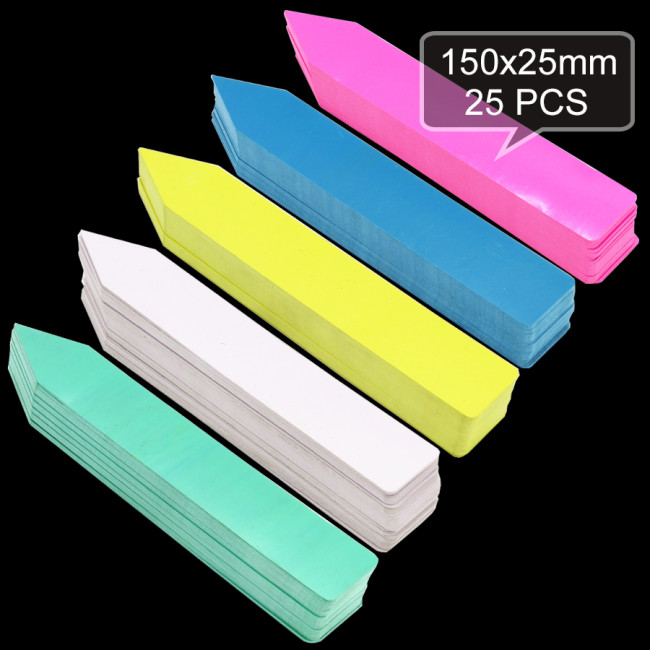 25PCS 150x25mm Bonsai Plants Flowers Plastic Markers Gardening Labels Herbs Garden Tags Stake on Soil PVC Paint Stick