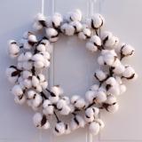 Wreaths Real Cotton Wreath Farmhouse Decor Christmas Vintage Wreath Home Decoration 14 Inch