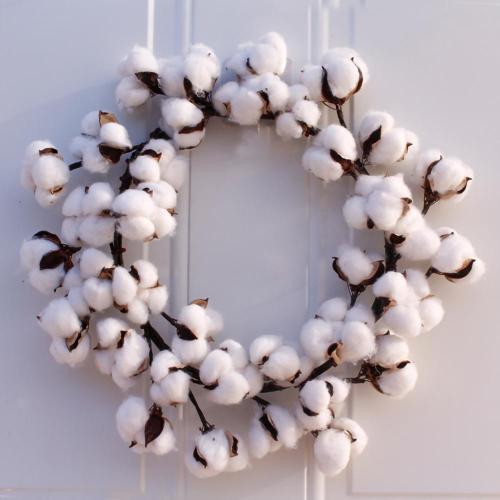 Wreaths Real Cotton Wreath Farmhouse Decor Christmas Vintage Wreath Home Decoration 14 Inch
