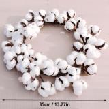 Wreaths Real Cotton Wreath Farmhouse Decor Christmas Vintage Wreath Home Decoration 14 Inch