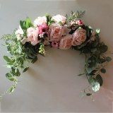 Floral Swag Artificial Flowers Peony Wreath Handmade Garland for Mirror Home Wedding Party Door Lintel Decoration