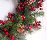 45cm Simulation Christmas pine branch Garland thanksgiving Wreath home decoration Welcome Front Door Wreath Housewarming Gifts