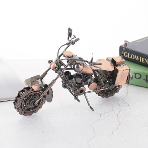 Classical 3D Handmade Car Model Motor Ornament Motorbike Decoration Plate Copper Iron Material Police motorcycle Simulation Toy