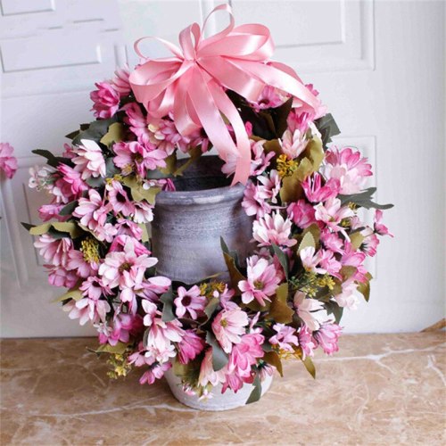 Door Wreath Artificial Flower Wreath Wall Hanging Door Decoration Home Decoration Farmhouse Deocr Little daisy artificial flower