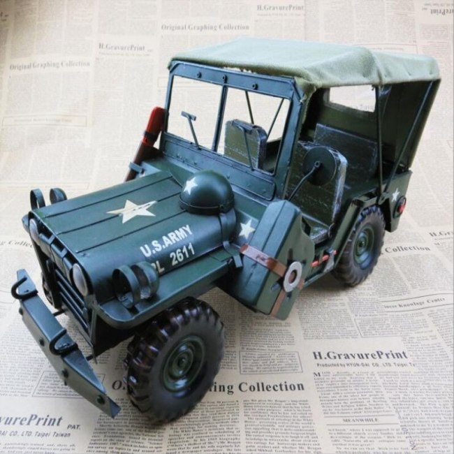 New Design 3D Handmade Car Model Simulation Truck Ornament Off-Road Vehicle Decoration Automobile Artwork Display Iron Material