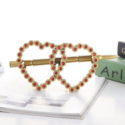 NewDesign Handmede Heart Model Iron Material Simulation Bullet Shell Ornament Love Gift for Wife Crystal Charm Bullet Decoration