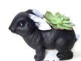 PVC Plant Pots with Draining Hole Plastic Decorative Flower Pot Rabbit Shaped Plant Pot Succulent Vase Garden Planter