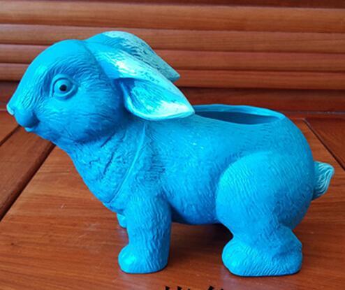 PVC Plant Pots with Draining Hole Plastic Decorative Flower Pot Rabbit Shaped Plant Pot Succulent Vase Garden Planter