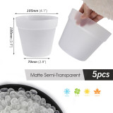 Thickened Hydroponic Innovation: Set of 5 Matte Semi-Transparent PP Planters for Greenery