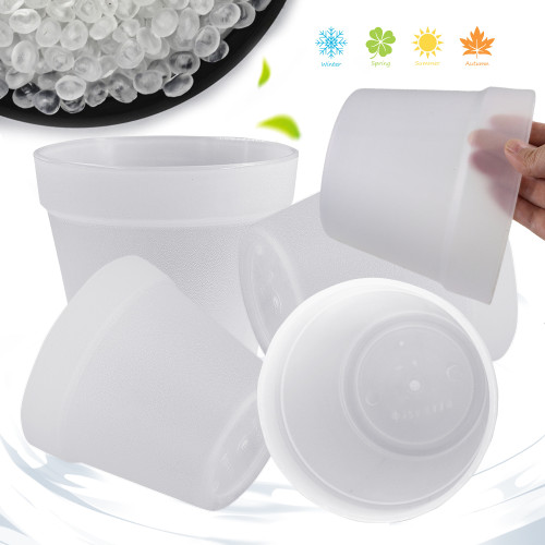 Thickened Hydroponic Innovation: Set of 5 Matte Semi-Transparent PP Planters for Greenery