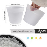 Thickened Hydroponic Innovation: Set of 5 Matte Semi-Transparent PP Planters for Greenery